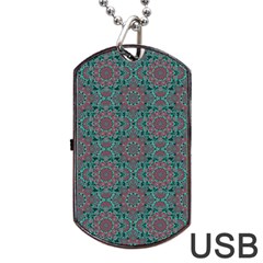 Oriental Pattern Dog Tag Usb Flash (one Side) by ValentinaDesign