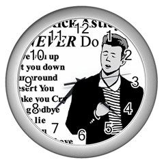 Rick Astley Wall Clocks (silver)  by Powwow