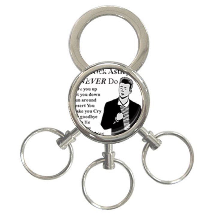 Rick Astley 3-Ring Key Chains