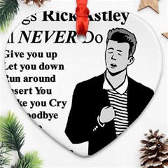 Rick Astley Heart Ornament (two Sides) by Powwow