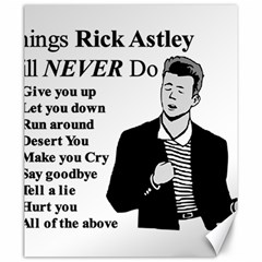 Rick Astley Canvas 20  X 24   by Powwow