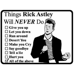 Rick Astley Fleece Blanket (large)  by Powwow