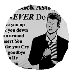 Rick Astley Large 18  Premium Round Cushions by Powwow