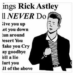 Rick Astley Large Satin Scarf (square) by Powwow