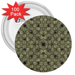 Stylized Modern Floral Design 3  Buttons (100 Pack)  by dflcprints