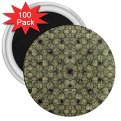 Stylized Modern Floral Design 3  Magnets (100 Pack) by dflcprints