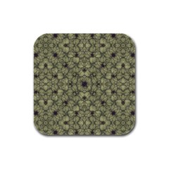 Stylized Modern Floral Design Rubber Square Coaster (4 Pack)  by dflcprints