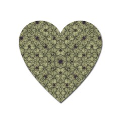 Stylized Modern Floral Design Heart Magnet by dflcprints