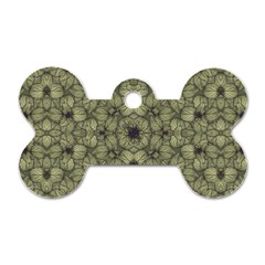 Stylized Modern Floral Design Dog Tag Bone (two Sides) by dflcprints