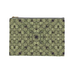 Stylized Modern Floral Design Cosmetic Bag (large)  by dflcprints