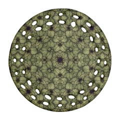 Stylized Modern Floral Design Ornament (round Filigree) by dflcprints