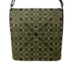 Stylized Modern Floral Design Flap Messenger Bag (l)  by dflcprints