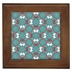 Colorful Geometric Graphic Floral Pattern Framed Tiles by dflcprints