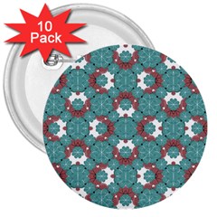 Colorful Geometric Graphic Floral Pattern 3  Buttons (10 Pack)  by dflcprints