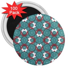 Colorful Geometric Graphic Floral Pattern 3  Magnets (100 Pack) by dflcprints