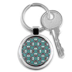 Colorful Geometric Graphic Floral Pattern Key Chains (round)  by dflcprints