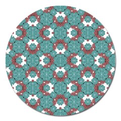 Colorful Geometric Graphic Floral Pattern Magnet 5  (round) by dflcprints