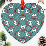 Colorful Geometric Graphic Floral Pattern Heart Ornament (Two Sides) Front