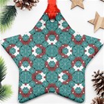 Colorful Geometric Graphic Floral Pattern Star Ornament (Two Sides) Front