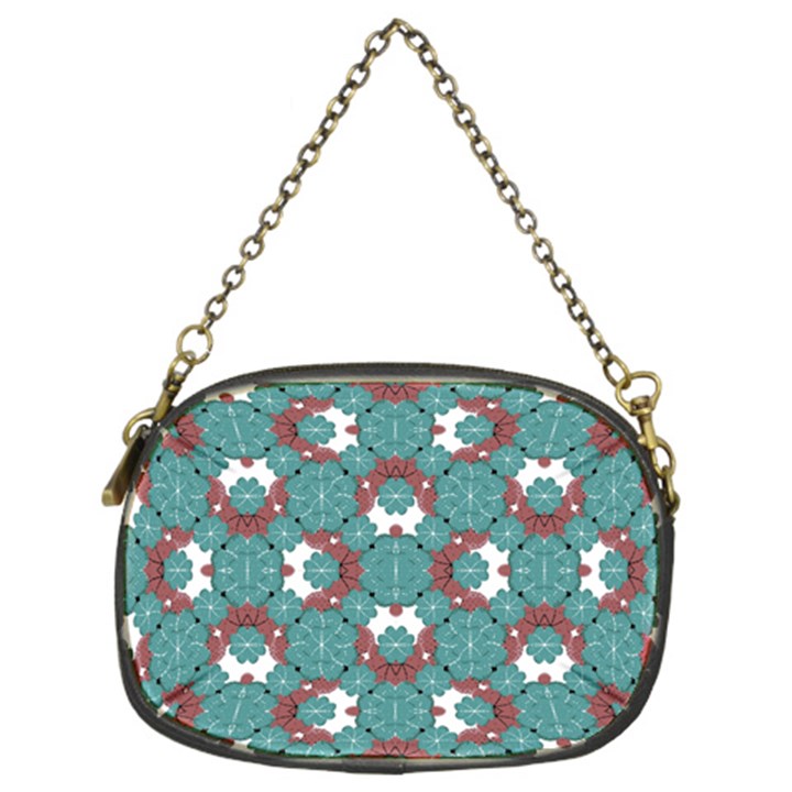 Colorful Geometric Graphic Floral Pattern Chain Purses (Two Sides) 