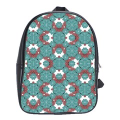 Colorful Geometric Graphic Floral Pattern School Bag (large) by dflcprints