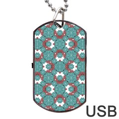 Colorful Geometric Graphic Floral Pattern Dog Tag Usb Flash (two Sides) by dflcprints