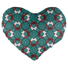 Colorful Geometric Graphic Floral Pattern Large 19  Premium Flano Heart Shape Cushions by dflcprints