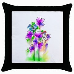 Flovers 23 Throw Pillow Case (black)