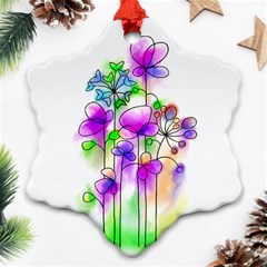 Flovers 23 Snowflake Ornament (two Sides) by JelinekDesign