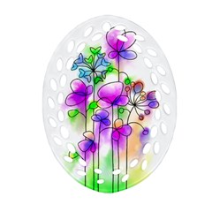 Flovers 23 Ornament (oval Filigree) by JelinekDesign