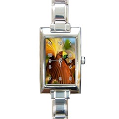 Birds Paradise Cendrawasih Rectangle Italian Charm Watch