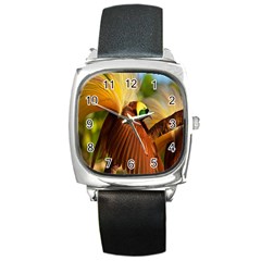 Birds Paradise Cendrawasih Square Metal Watch by Mariart