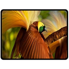 Birds Paradise Cendrawasih Fleece Blanket (large)  by Mariart