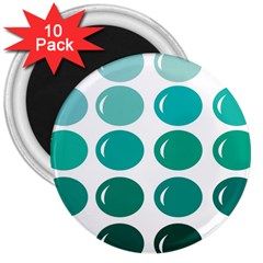 Bubbel Balloon Shades Teal 3  Magnets (10 Pack) 