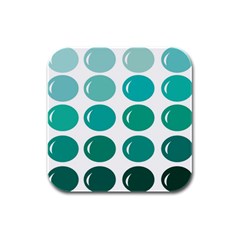 Bubbel Balloon Shades Teal Rubber Square Coaster (4 Pack) 