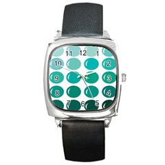 Bubbel Balloon Shades Teal Square Metal Watch by Mariart