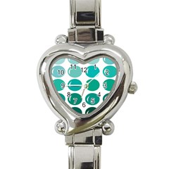 Bubbel Balloon Shades Teal Heart Italian Charm Watch by Mariart