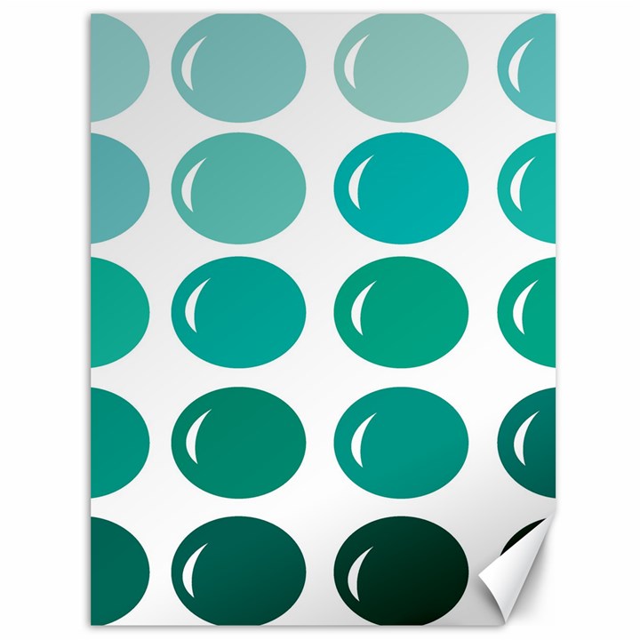 Bubbel Balloon Shades Teal Canvas 36  x 48  