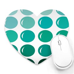 Bubbel Balloon Shades Teal Heart Mousepads by Mariart