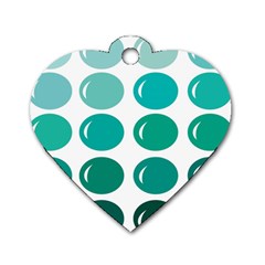 Bubbel Balloon Shades Teal Dog Tag Heart (two Sides) by Mariart