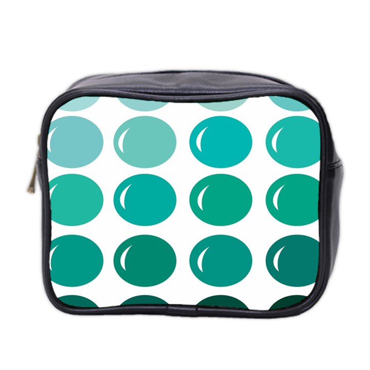 Bubbel Balloon Shades Teal Mini Toiletries Bag 2-Side