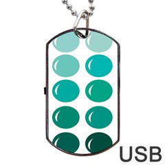 Bubbel Balloon Shades Teal Dog Tag Usb Flash (two Sides) by Mariart