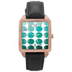 Bubbel Balloon Shades Teal Rose Gold Leather Watch  by Mariart