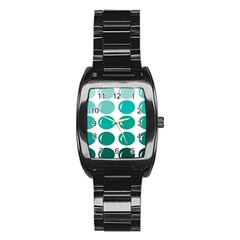 Bubbel Balloon Shades Teal Stainless Steel Barrel Watch by Mariart