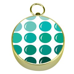 Bubbel Balloon Shades Teal Gold Compasses by Mariart