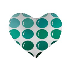 Bubbel Balloon Shades Teal Standard 16  Premium Flano Heart Shape Cushions