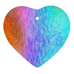 Aurora Rainbow Orange Pink Purple Blue Green Colorfull Ornament (heart)