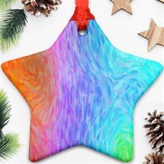 Aurora Rainbow Orange Pink Purple Blue Green Colorfull Ornament (star)