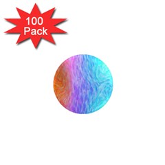 Aurora Rainbow Orange Pink Purple Blue Green Colorfull 1  Mini Magnets (100 Pack) 