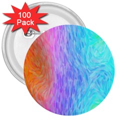 Aurora Rainbow Orange Pink Purple Blue Green Colorfull 3  Buttons (100 Pack) 